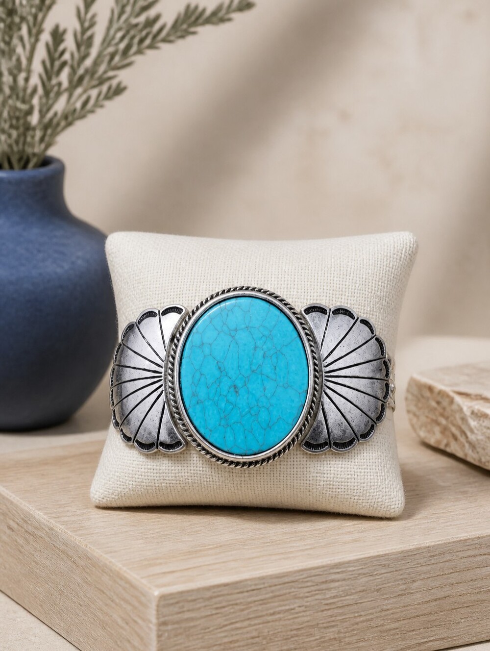 Tipi | Faux Turquoise Stretch Statement Bracelet NWT